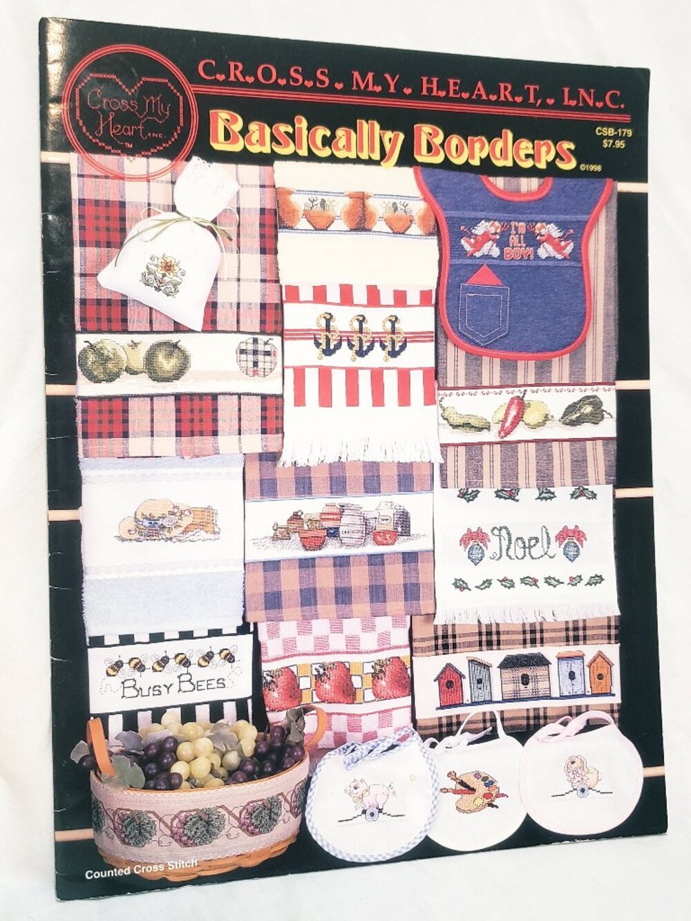 Basically Borders Cross Stitch Leaflet 1998 Cross My Heart CSB179 Anchor Pig